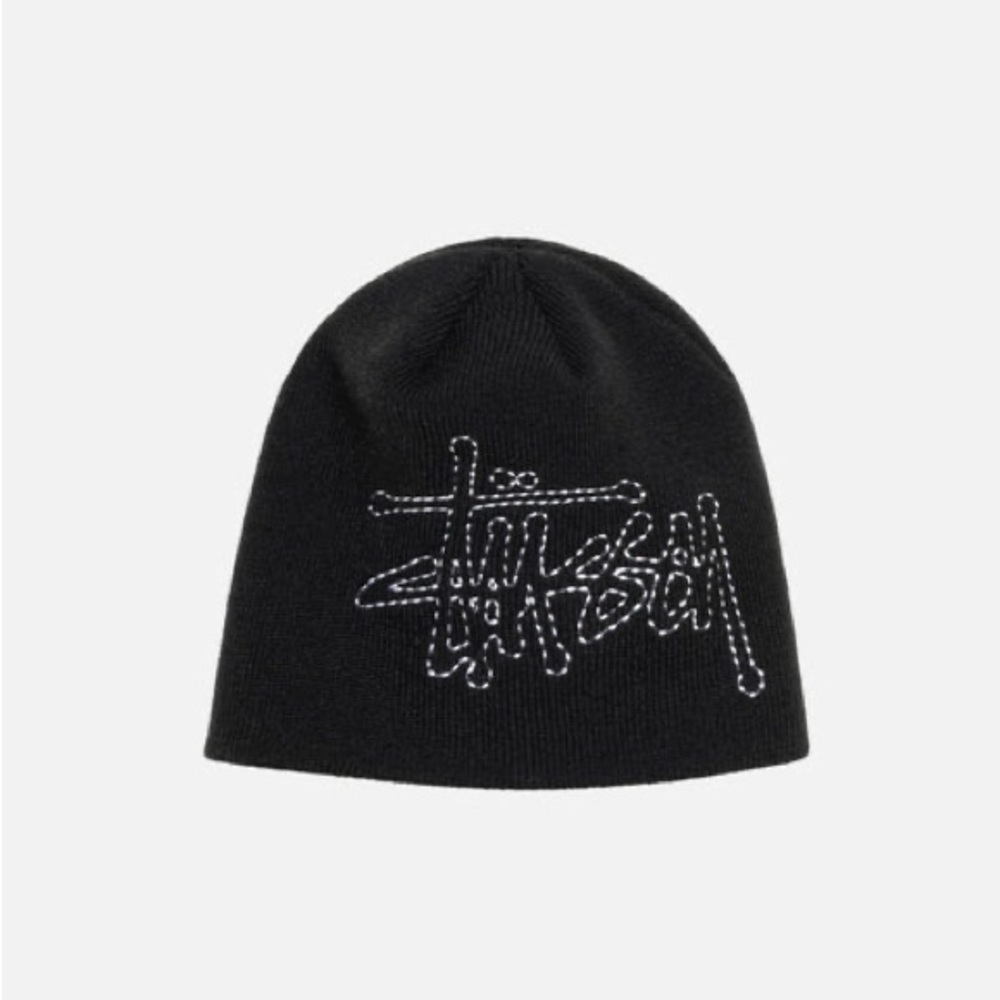stussy stitch basic logo skullcap